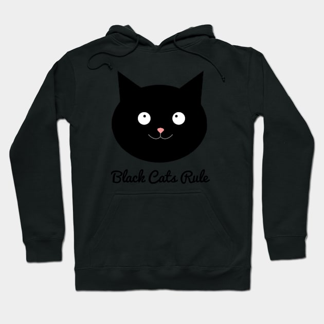 Black cats rule with cute black cats face Hoodie by KaisPrints